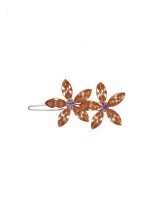 Powder Chrystal Flowers Hair Clips (Amber)